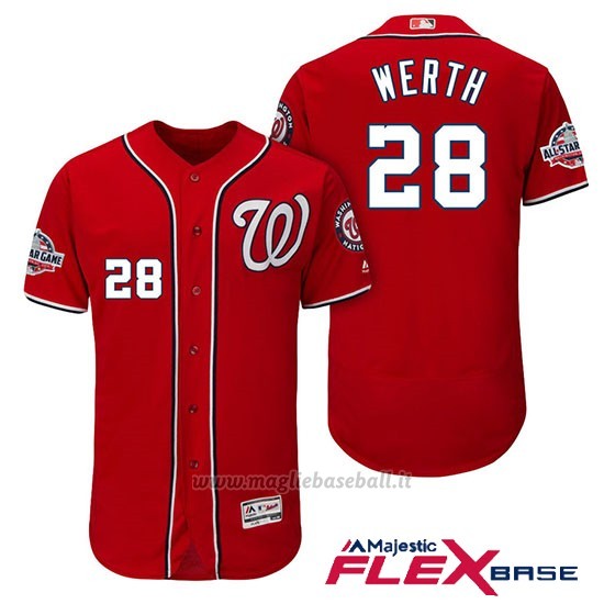 Maglia Baseball Uomo Washington Nationals Jayson Werth Scarlet 2018 All Star Alterner Flex Base